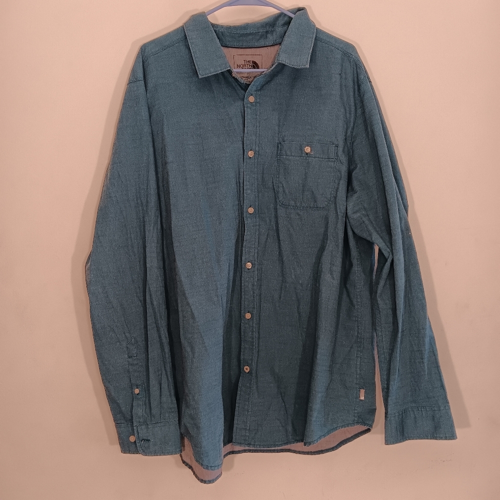 The North Face Men's Button Up Long Sleeve Shirt Size 2XL
